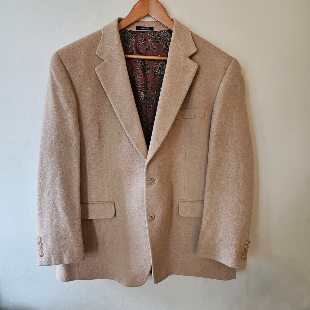 Lauren Ralph Lauren Men's 100% Camel Hair Blazer Size 44R Tan 2-Button Preppy